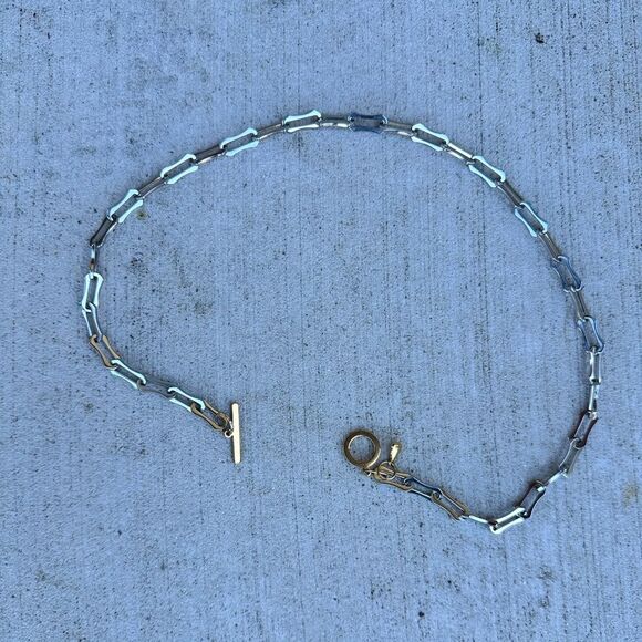 Silver and Gold “Gothica” Toggle Clasp Necklace - Picture 3 of 8